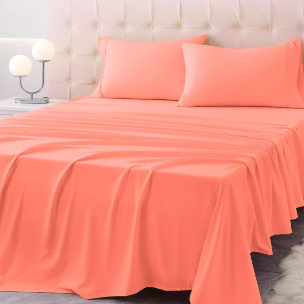 Twin Size Bed Sheet Set - 3 Piece Soft Microfiber Sheets with Deep Pockets, Cooling Technology, and Wrinkle-Free Pillowcase.  Hotel-Quality, Durable Bedding,