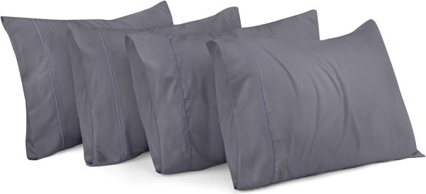 Queen Pillow Cases - 4 Pack - Envelope Closure - Soft Brushed Microfiber Fabric - Shrinkage and Fade Resistant Pillow Cases Queen Size 20 X 30 Inches
