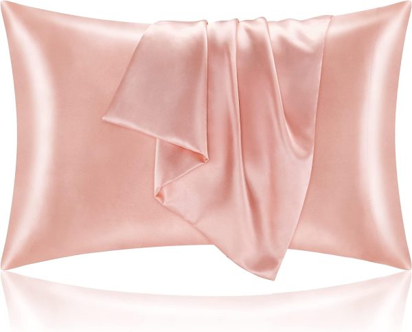Satin Pillowcase for Hair and Skin, Super Soft and Cooling Similar to Silk Pillow Cases 2 Pack with Envelope Closure, Gift for Women Men(20"x26" Inches, )