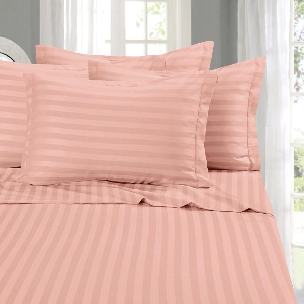 Best, Softest, Coziest 6-Piece Sheet Sets!  - 1500 Premier Hotel Quality Luxurious Wrinkle Resistant 6-Piece Damask Stripe Bed Sheet Set, Queen